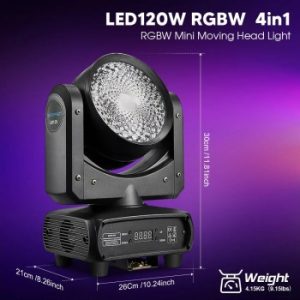 LED MOVING HEAD WASH 120W RGBW + RING (EXHIBICION)