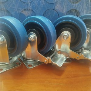 PACK 4 RUEDAS DE 4" GOMA AZUL